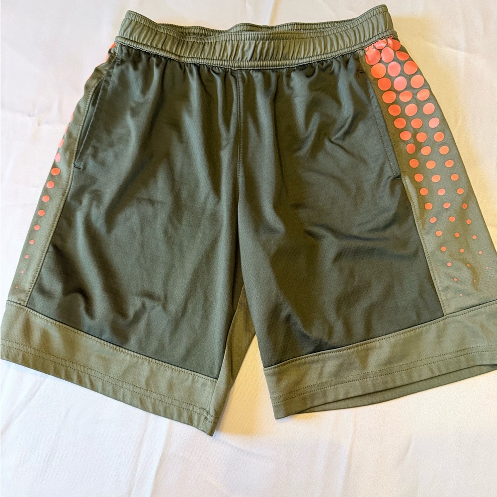 All in Motion Kids Green Shorts with Orange Pattern